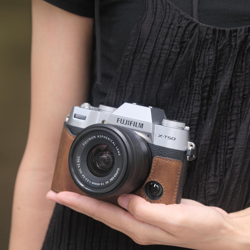 Leather Protect Camera Bag Case Cover Base Belt For Fuji XT50 Fujifilm X-T50 - Picture 18 of 23