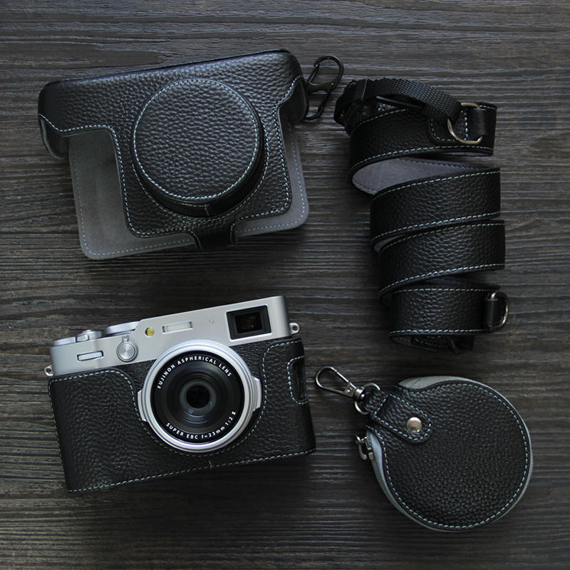 Leather Camera Bag Case Belt Strap Lens Cap Cover For Fuji X-100VI X100VI X100V - Picture 15 of 21