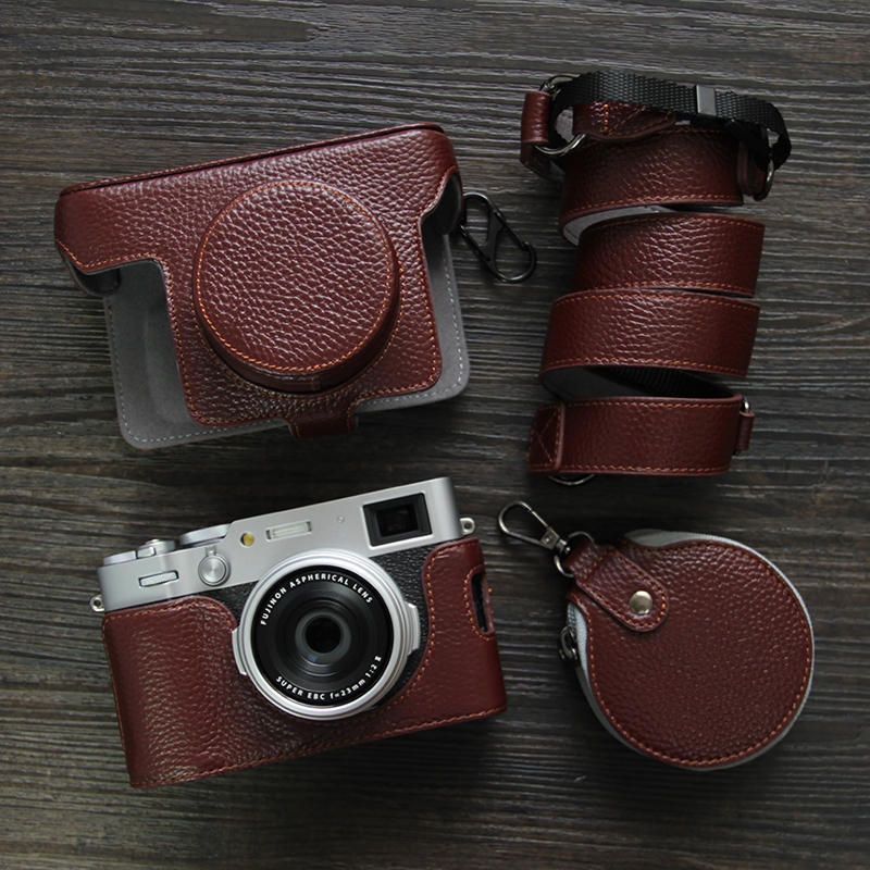 Leather Camera Bag Case Belt Strap Lens Cap Cover For Fuji X-100VI X100VI X100V - Picture 16 of 21