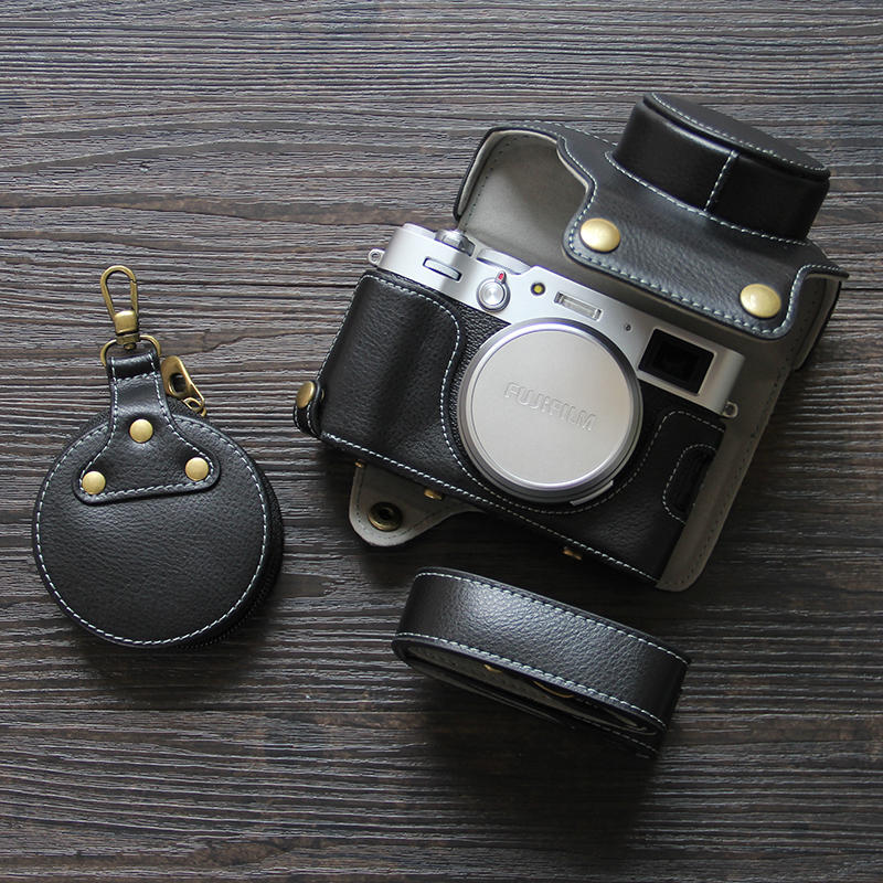 Leather Camera Bag Case Belt Strap Lens Cap Cover For Fuji X-100VI X100VI X100V - Picture 20 of 21
