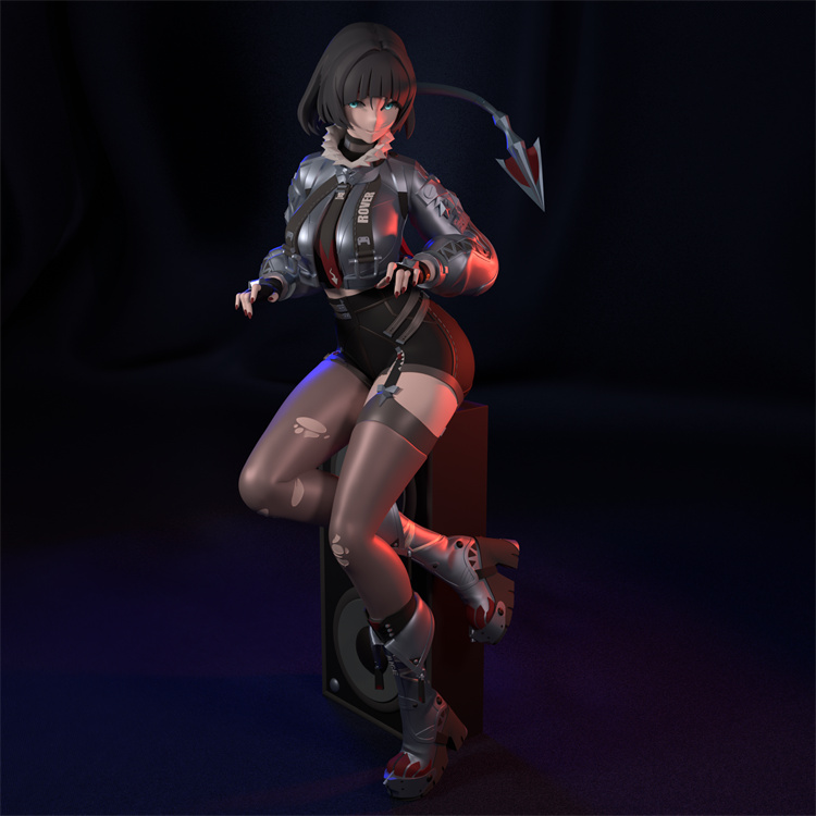 Anime Jane Doe 1/8 1/6 Unpainted GK Model 3D Printed Figure Resin Kits 21cm 28cm - Picture 7 of 8