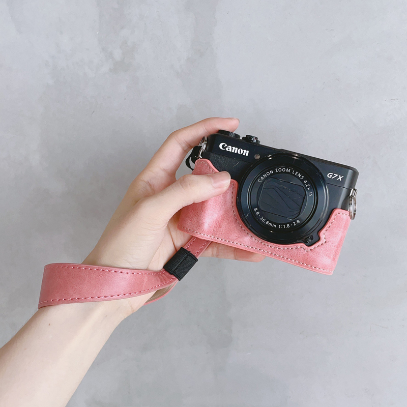PU Leather Camera Bag Case Cover Base Neck Belt For Canon G7X3 G7X2 G7X MarkIII - Picture 28 of 41