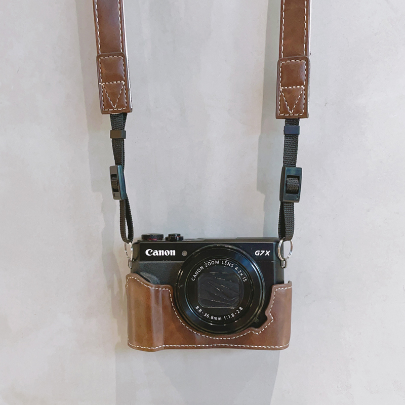PU Leather Camera Bag Case Cover Base Neck Belt For Canon G7X3 G7X2 G7X MarkIII - Picture 41 of 41