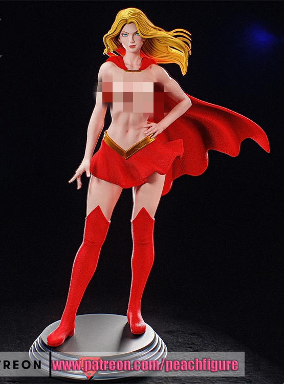 Supergirl 1/4 Figure Unpainted GK Models 3D Printed Unassembled Resin Kits 46cmH - Picture 8 of 8