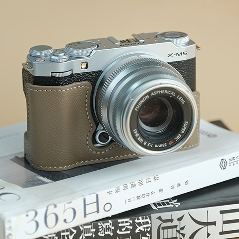 Genuine Leather Camera Bag Case Protect Cover Belt Strap For Fujifilm X-M5 XM5 - Picture 23 of 38