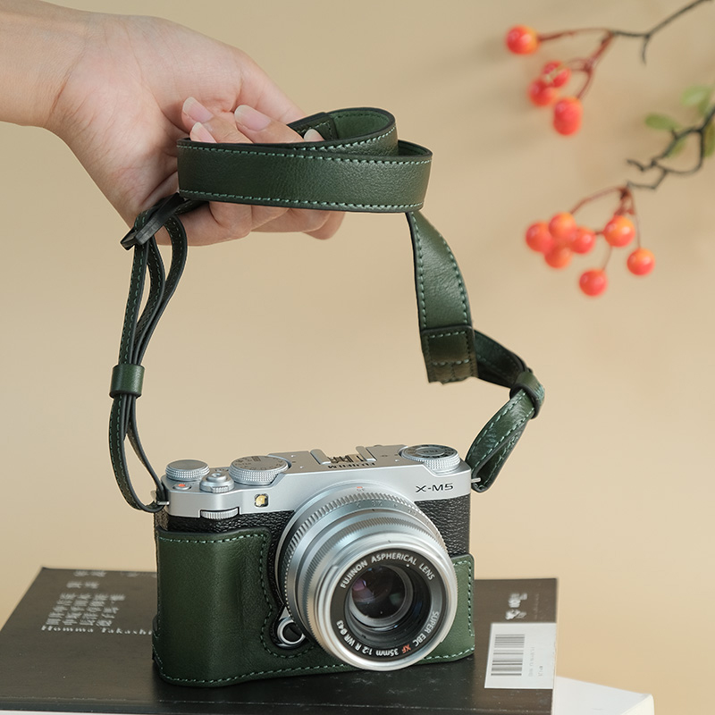 Genuine Leather Camera Bag Case Protect Cover Belt Strap For Fujifilm X-M5 XM5 - Picture 36 of 38