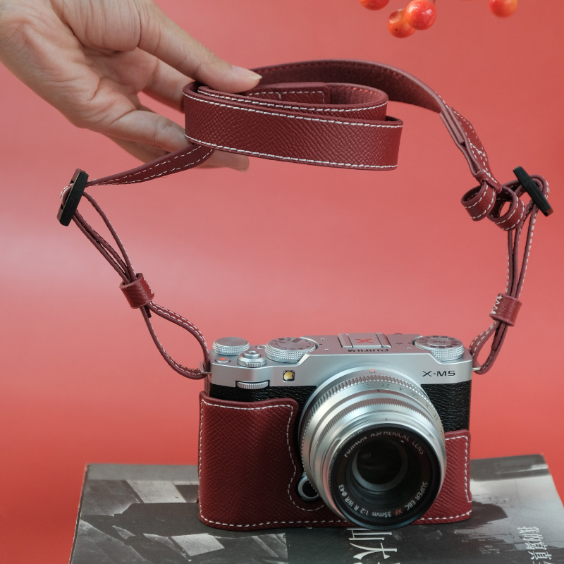 Genuine Leather Camera Bag Case Protect Cover Belt Strap For Fujifilm X-M5 XM5 - Picture 32 of 38