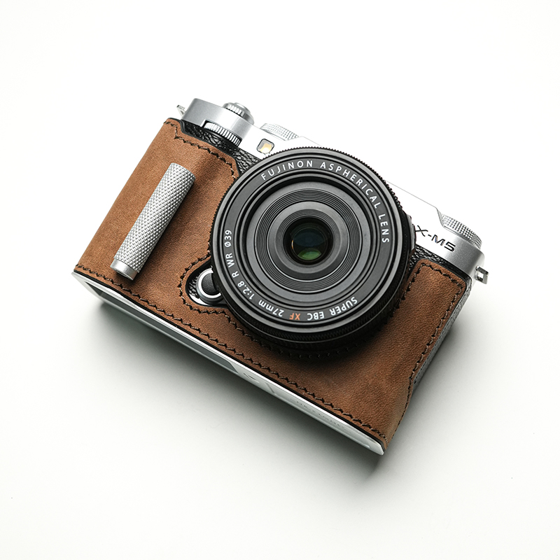 Real Leather Camera Bag Case Grip Protect Cover Belt Strap For Fujifilm X-M5 XM5 - Picture 35 of 36