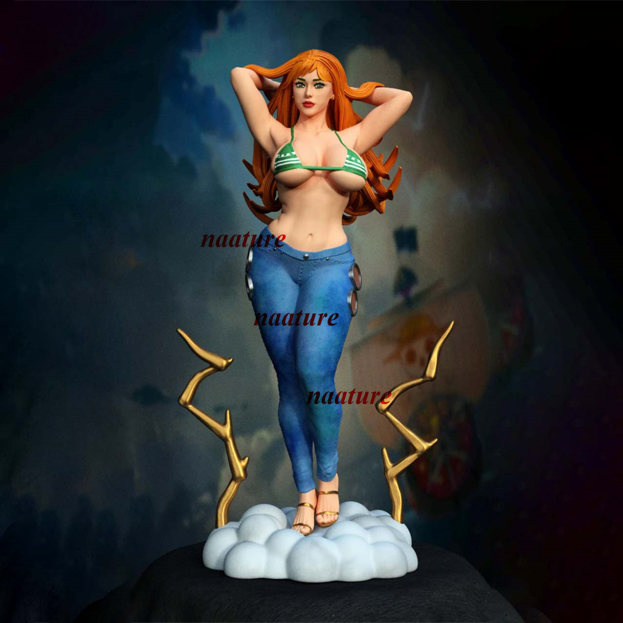 Nami 2 Versions 1/8 1/6 Unpainted GK Model 3D Printed Figure Resin Kit 22cm 30cm - 第 7/8 張圖片