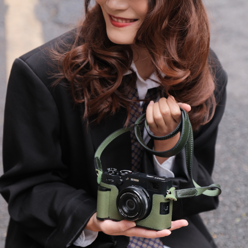 Real Leather Camera Bag Case Protect Cover Belt For Fujifilm X100VI Fuji X-100VI - Picture 35 of 36