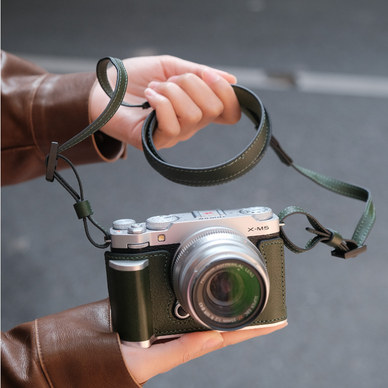 Genuine Leather Camera Bag Case Protect Cover Belt For Fujifilm XM5 Fuji X-M5 - Picture 34 of 36