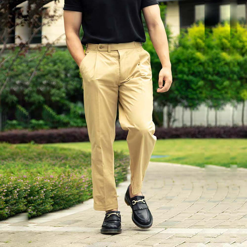 Men's Gurkha Pants Loose Straight Pants Vintage Casual Trousers Khaki Pants - Bild 12 von 12