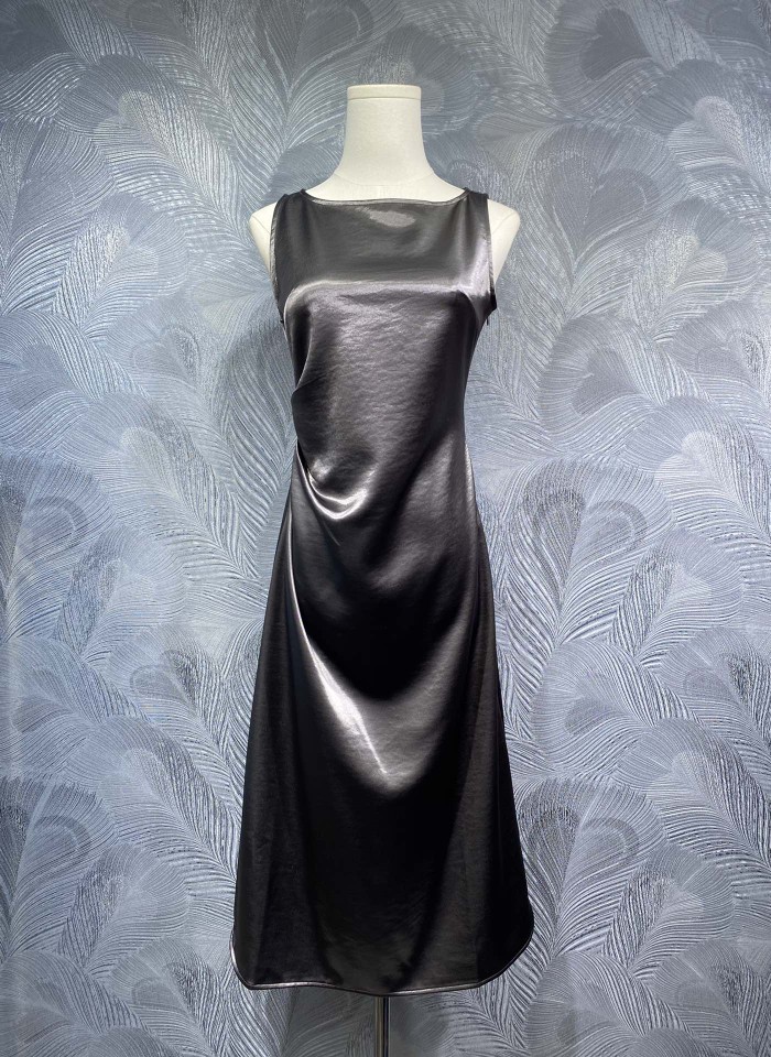 women's 2025 summer new acetic acid slim solid color dress - Bild 16 von 17