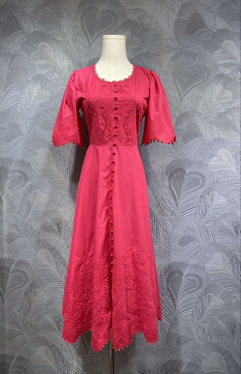 Damen 2025 Sommer Neu Rundhals Kurzarm Kleid Dress - Bild 11 von 12