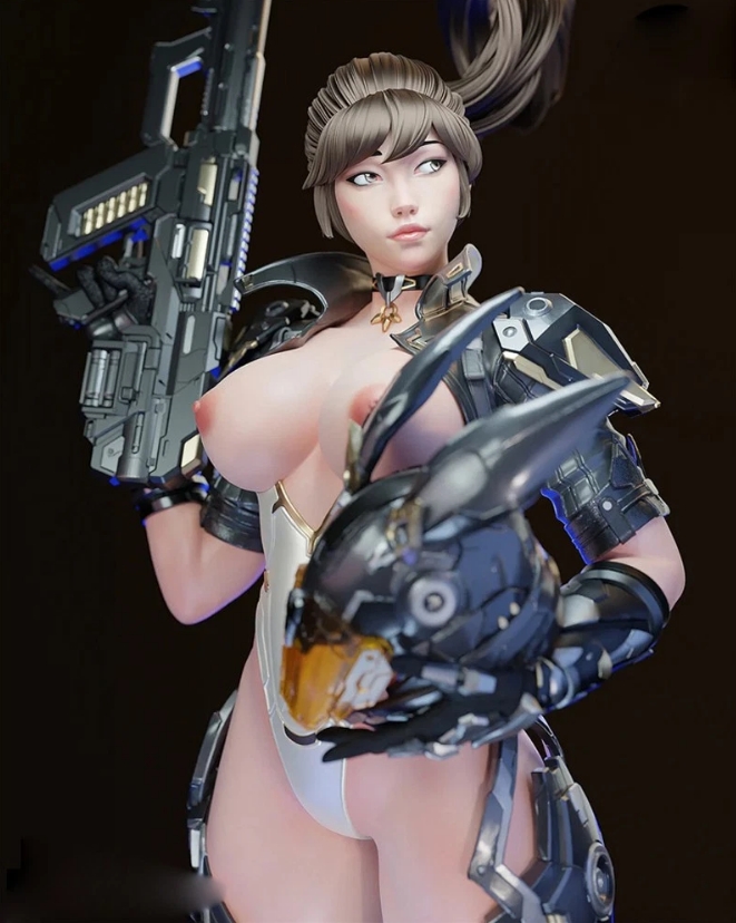 Ultimate Bunny 2 Vers Unpainted 3D Printing Resin Kit Figure 10.2" 13.7" Game Gk - Picture 13 of 13