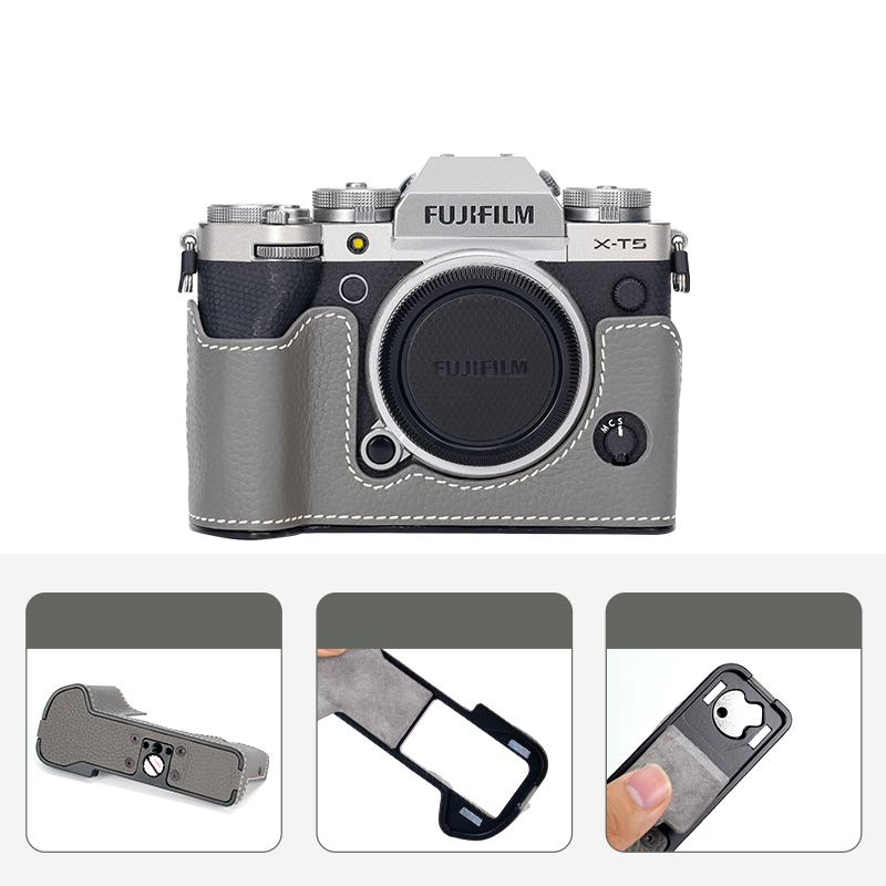 Real Leather Camera Bag Case Grip Cover Belt For Fujifilm X100VI XM5 XT5 XT50 - Picture 14 of 36