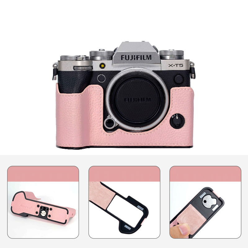 Real Leather Camera Bag Case Grip Cover Belt For Fujifilm X100VI XM5 XT5 XT50 - Picture 16 of 36