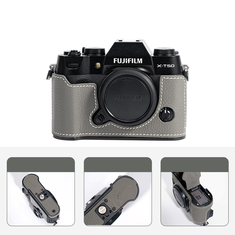 Real Leather Camera Bag Case Grip Cover Belt For Fujifilm X100VI XM5 XT5 XT50 - Picture 18 of 36