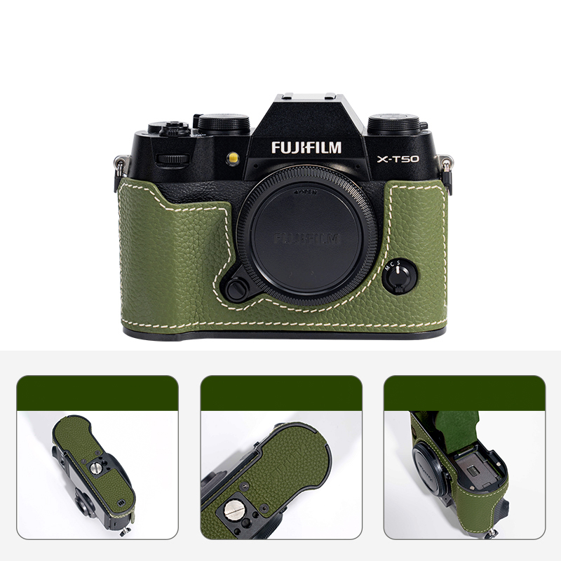 Real Leather Camera Bag Case Grip Cover Belt For Fujifilm X100VI XM5 XT5 XT50 - Picture 19 of 36