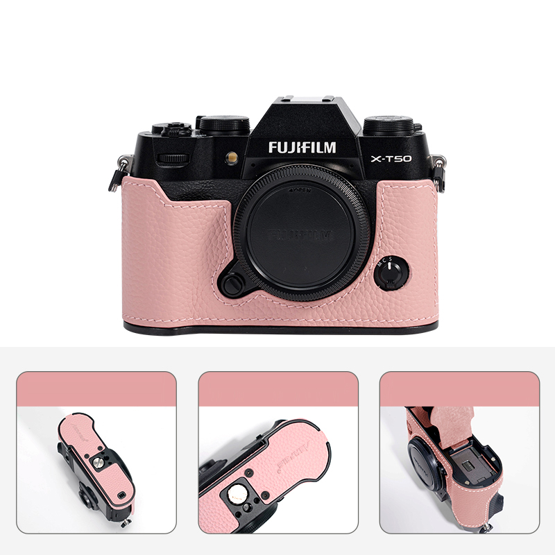 Real Leather Camera Bag Case Grip Cover Belt For Fujifilm X100VI XM5 XT5 XT50 - Picture 20 of 36