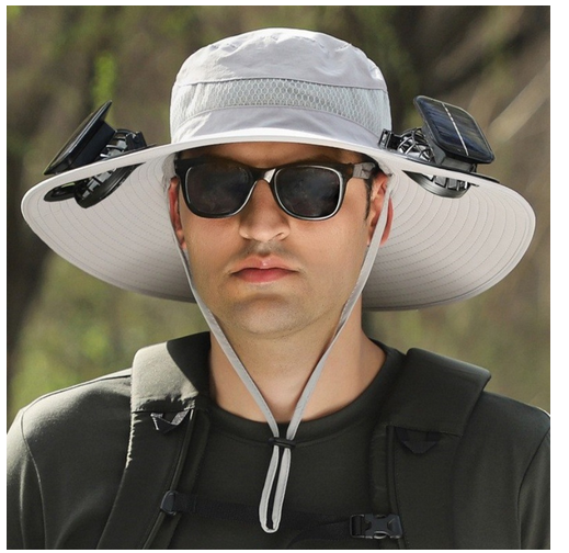 Unisex Exterior Alimentado Ventilador Ala Ancha Sombrero Verano Pesca Senderismo Gorra Nuevo - Imagen 10 de 15