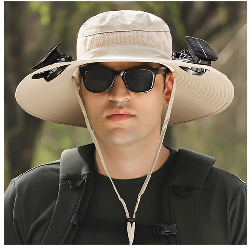 Unisex Exterior Alimentado Ventilador Ala Ancha Sombrero Verano Pesca Senderismo Gorra Nuevo - Imagen 12 de 15