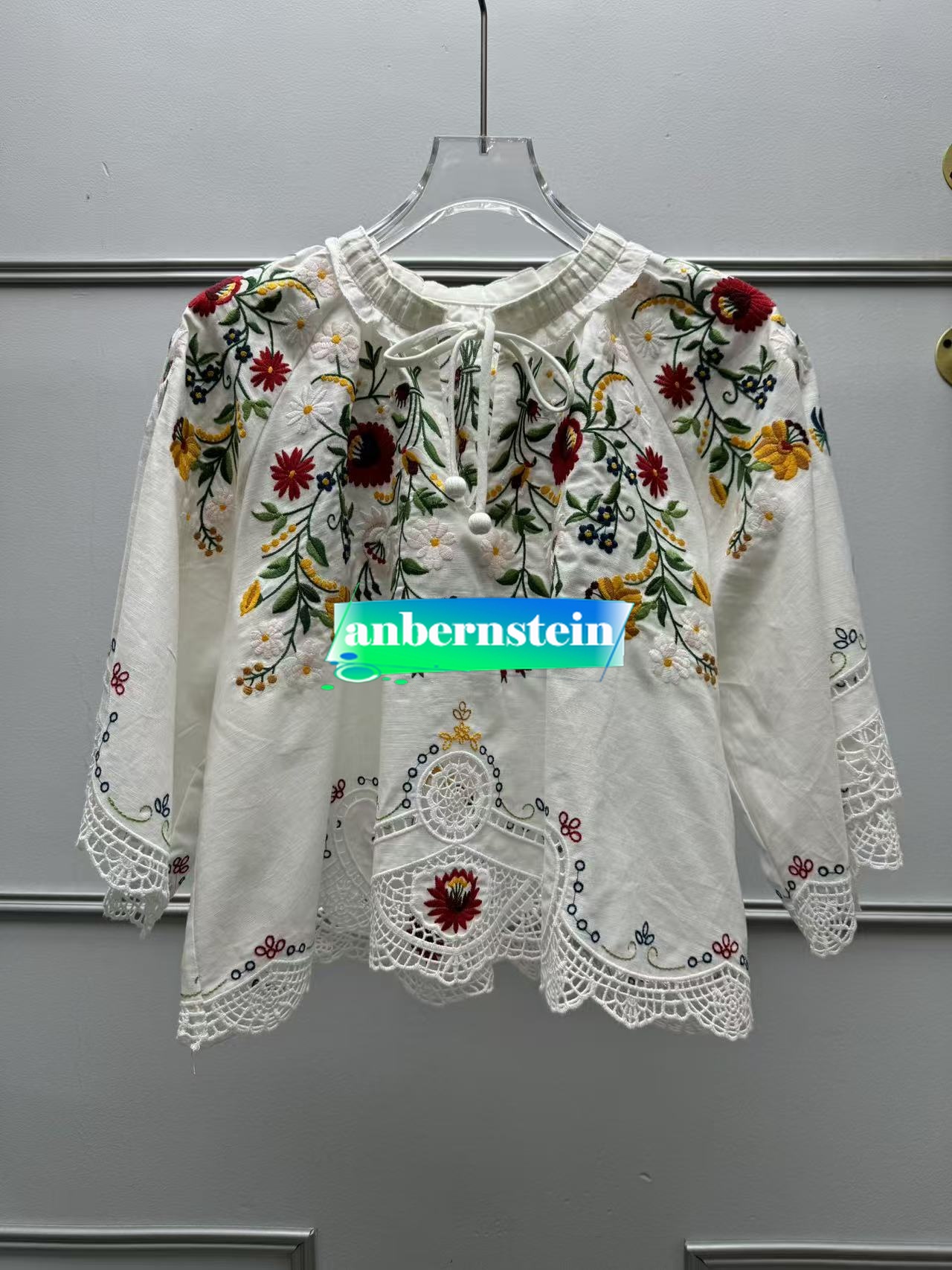 Sea Nueva York Otoño Francés Nueva Retro Flor Bordado Encaje Camisa Suelta + Falda - Imagen 20 de 42