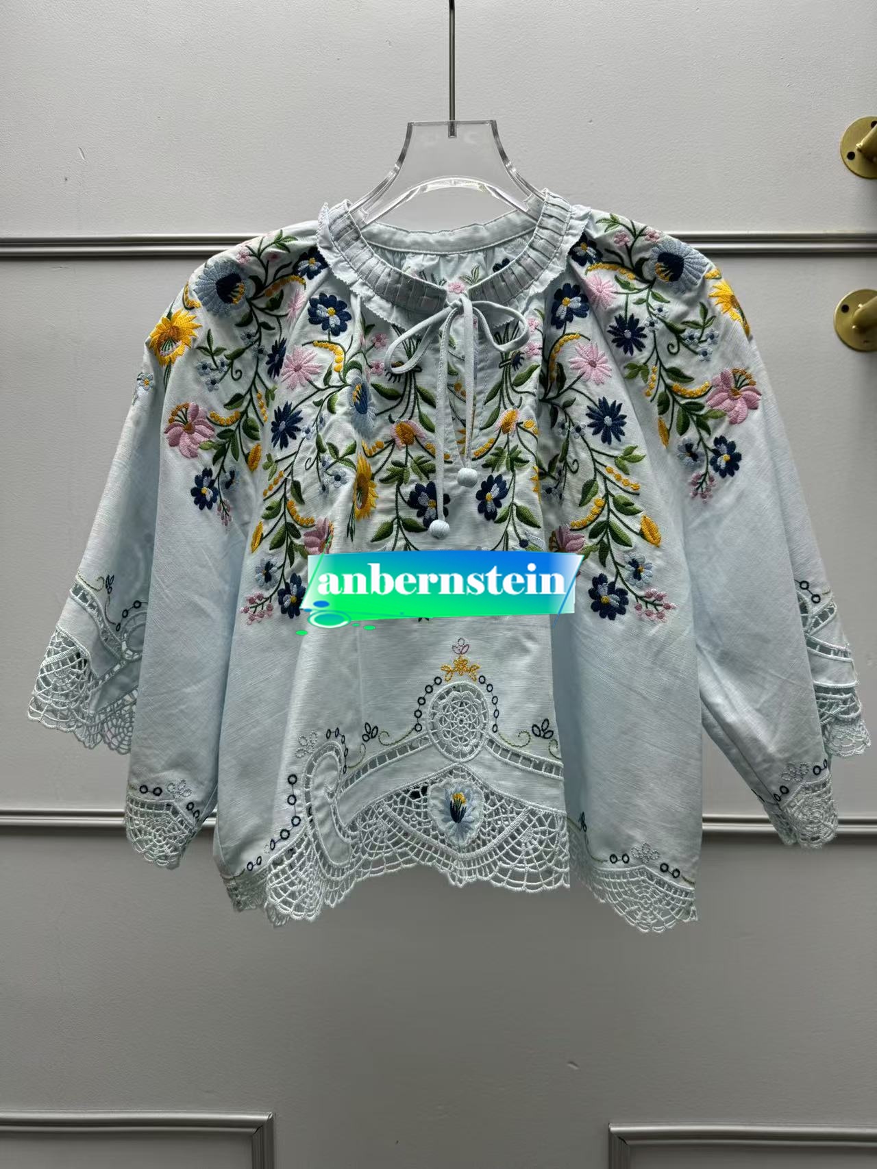 Sea Nueva York Otoño Francés Nueva Retro Flor Bordado Encaje Camisa Suelta + Falda - Imagen 32 de 42