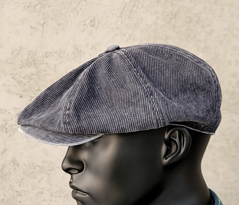 New Men Washed Newsboy Cap Beret Vintage Casual Hat Painter's Hat Cotton Hat - Picture 17 of 18