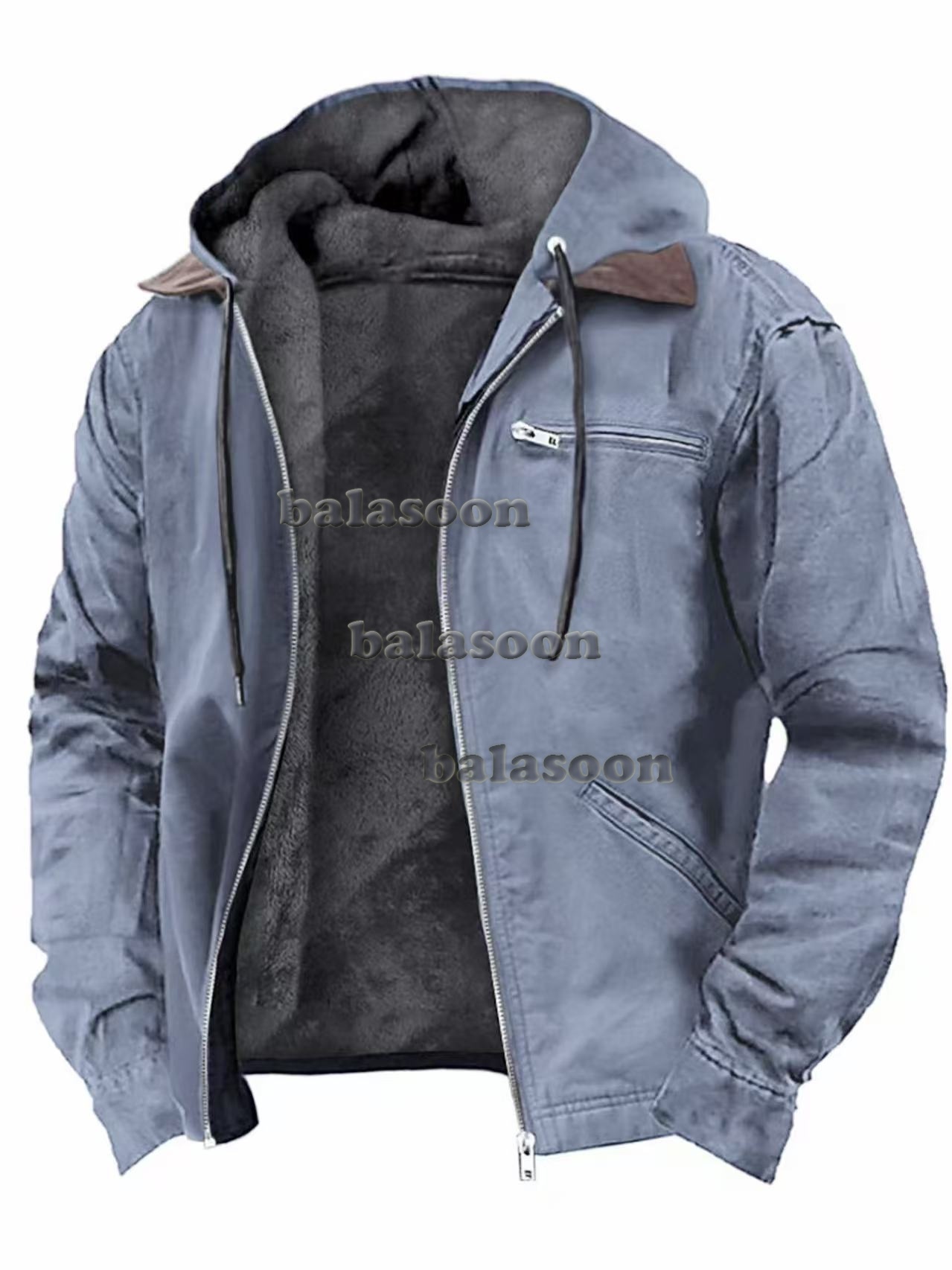Men's Casual Padded Jacket Winter Warm Hooded Soft Comfort Coat Thick Jacket Top - Picture 22 of 31