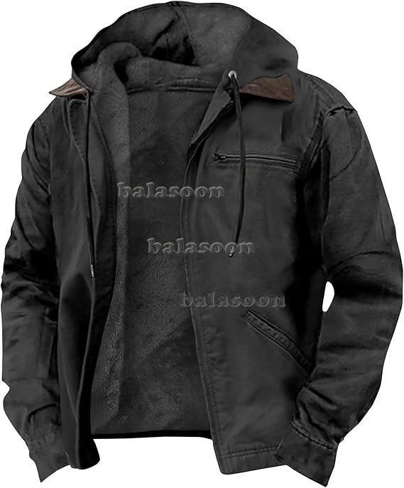 Men's Casual Padded Jacket Winter Warm Hooded Soft Comfort Coat Thick Jacket Top - Picture 24 of 31