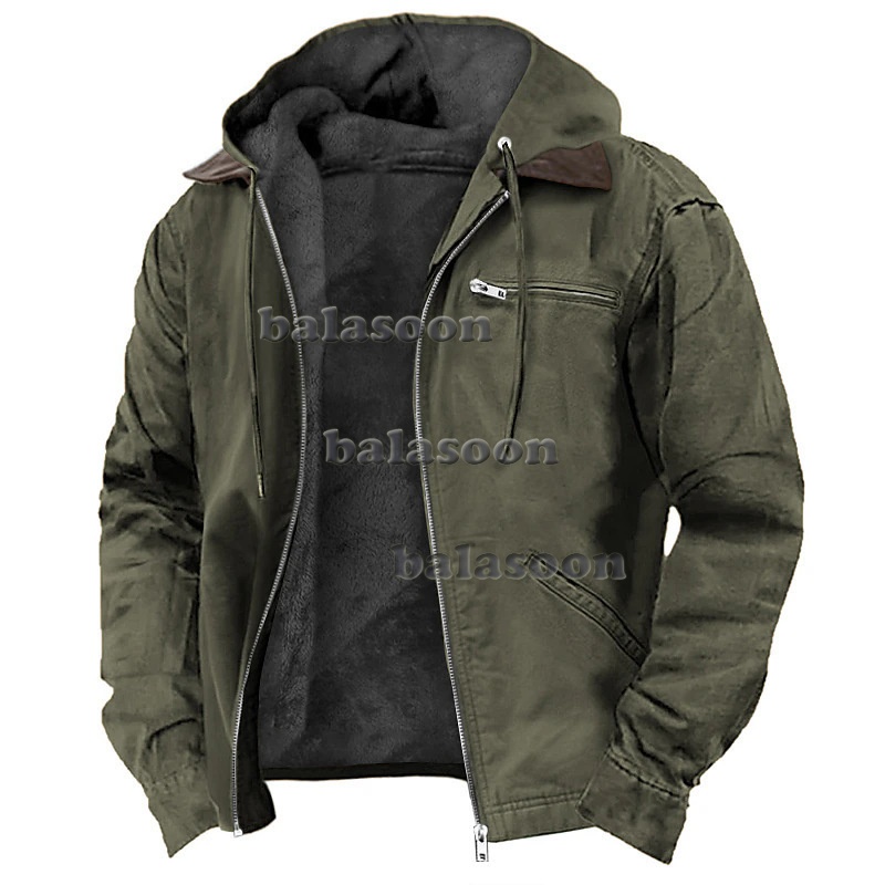 Men's Casual Padded Jacket Winter Warm Hooded Soft Comfort Coat Thick Jacket Top - Picture 28 of 31