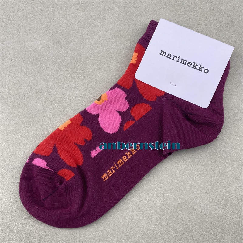 Marimekko Plant Flowers Socks Ladies Retro Art Crew Socks Casual Socks Wholesale - Picture 32 of 60