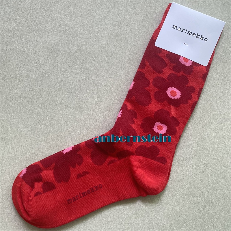 Marimekko Calcetines Colores Plantas y Flores Calcetines Retro Algodón Calcetines Marea Calcetines - Imagen 48 de 73