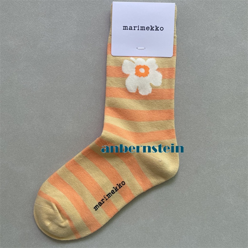 Marimekko Chaussettes Rétro Marée Saison Chaussettes Couleur Plantes et Fleurs Coton Chaussettes - Photo 25/62