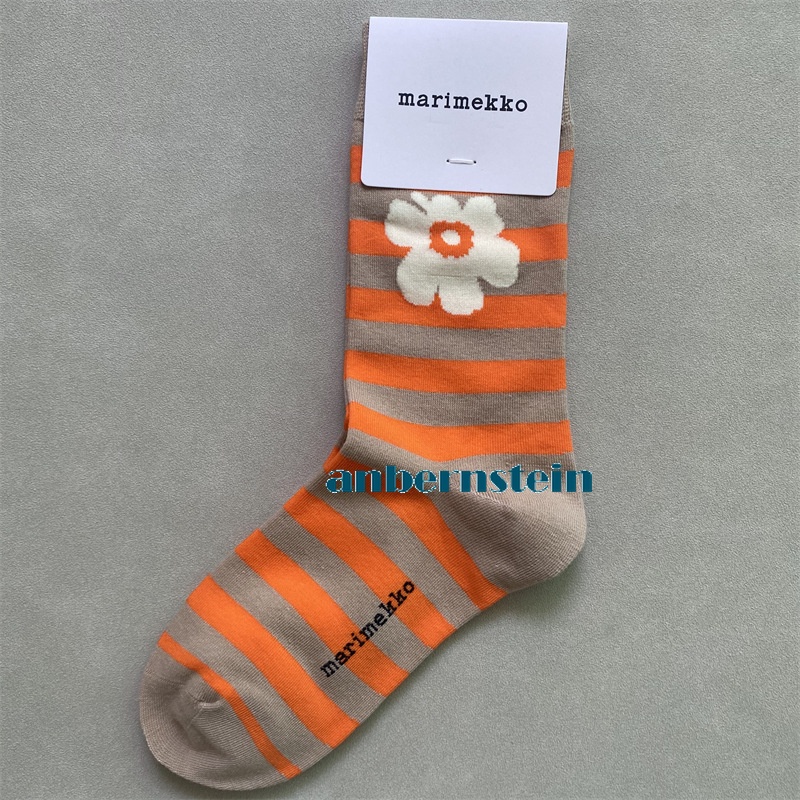 Marimekko Chaussettes Rétro Marée Saison Chaussettes Couleur Plantes et Fleurs Coton Chaussettes - Photo 26/62