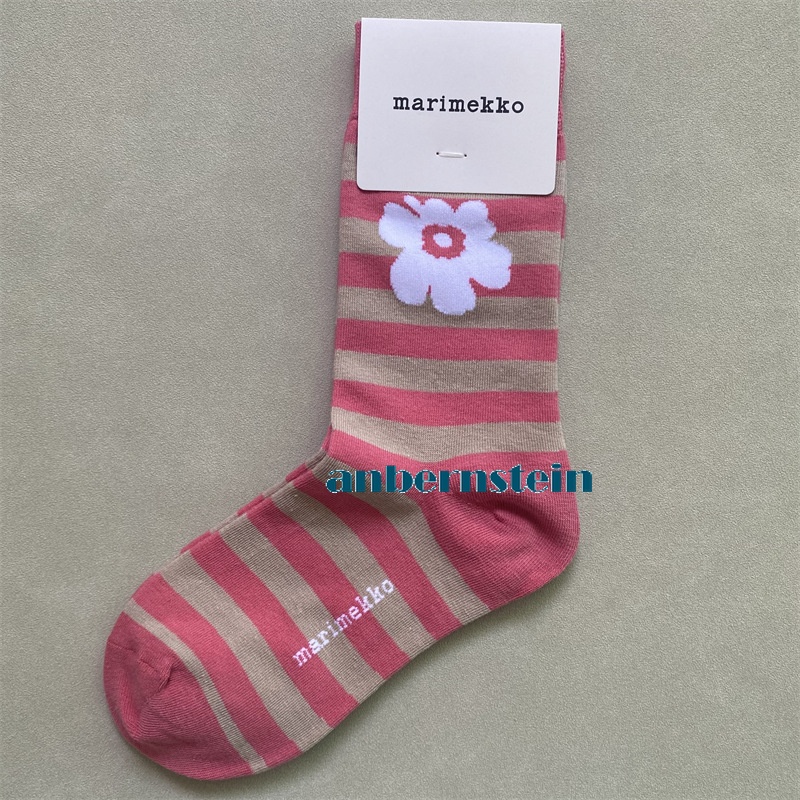 Marimekko Chaussettes Rétro Marée Saison Chaussettes Couleur Plantes et Fleurs Coton Chaussettes - Photo 28/62