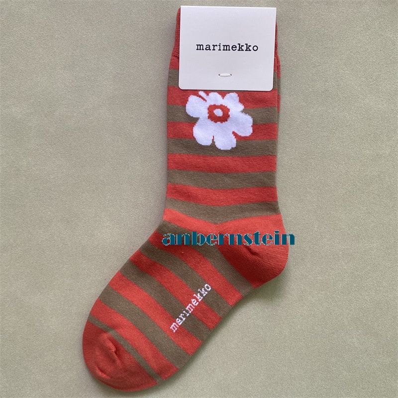 Marimekko Chaussettes Rétro Marée Saison Chaussettes Couleur Plantes et Fleurs Coton Chaussettes - Photo 34/62