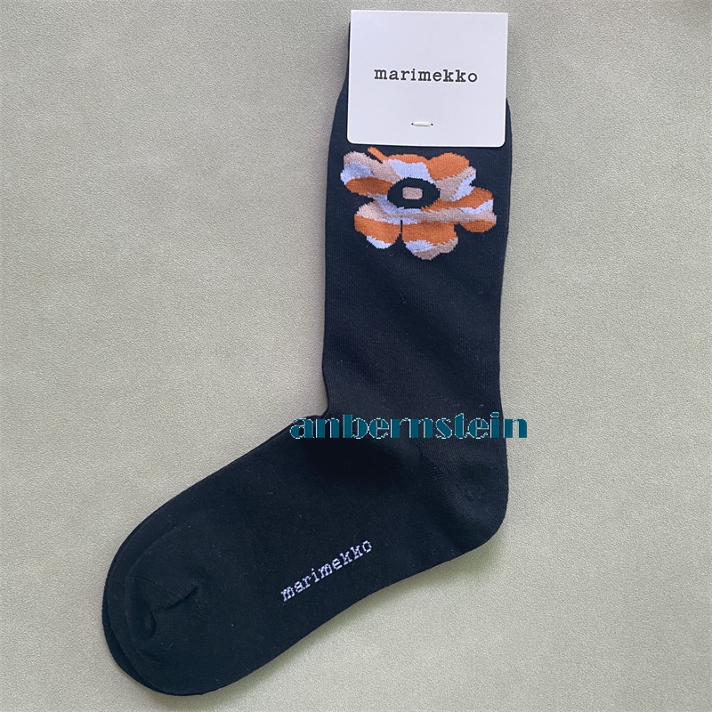 Marimekko Chaussettes Rétro Marée Saison Chaussettes Couleur Plantes et Fleurs Coton Chaussettes - Photo 35/62
