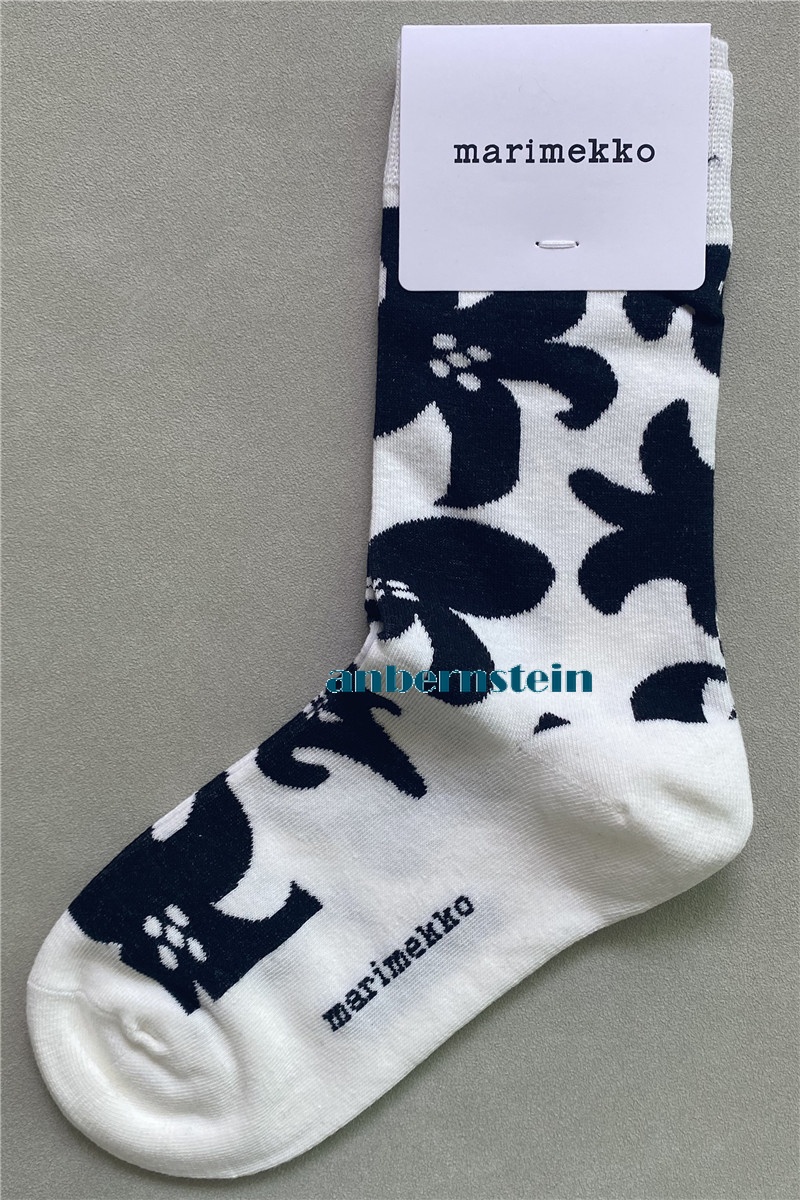 Marimekko Chaussettes Rétro Marée Saison Chaussettes Couleur Plantes et Fleurs Coton Chaussettes - Photo 36/62
