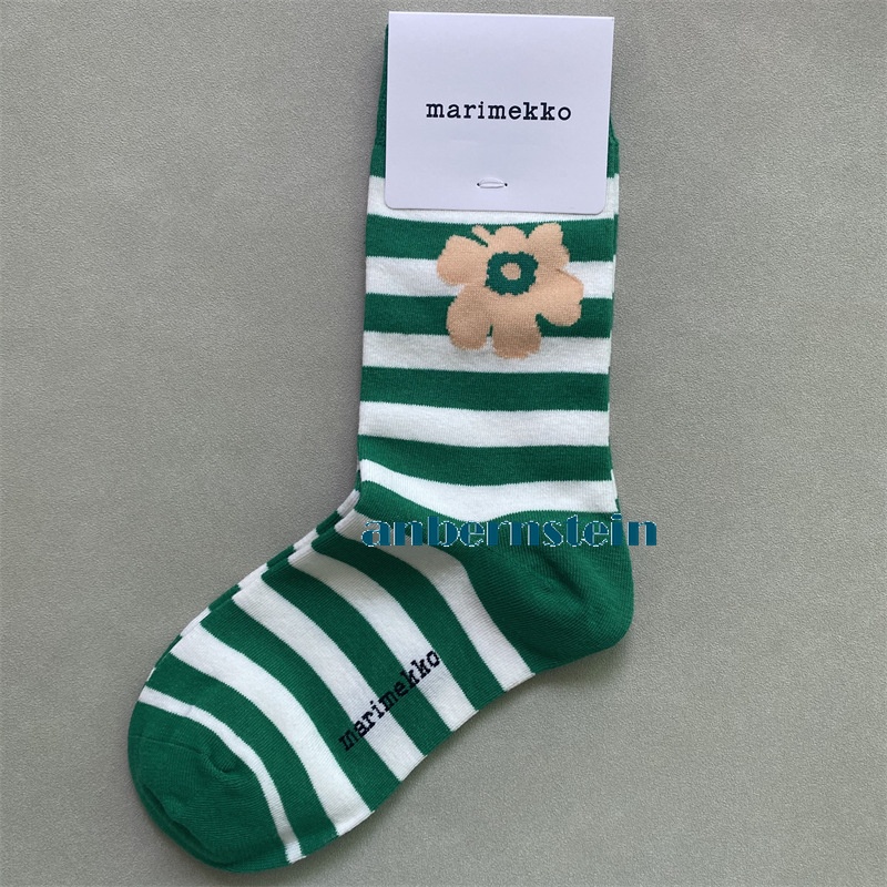 Marimekko Chaussettes Rétro Marée Saison Chaussettes Couleur Plantes et Fleurs Coton Chaussettes - Photo 37/62