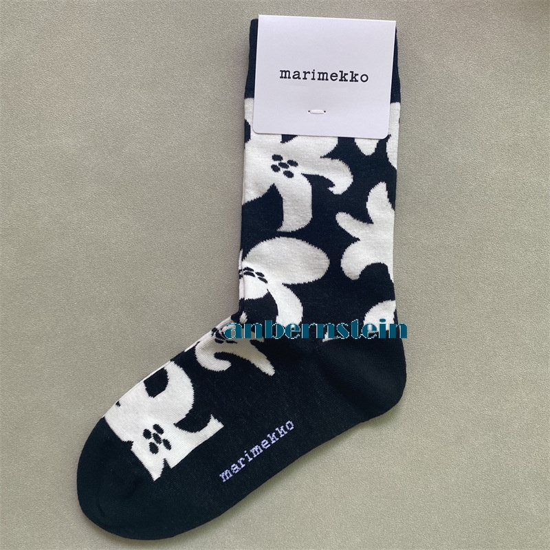 Marimekko Chaussettes Rétro Marée Saison Chaussettes Couleur Plantes et Fleurs Coton Chaussettes - Photo 38/62