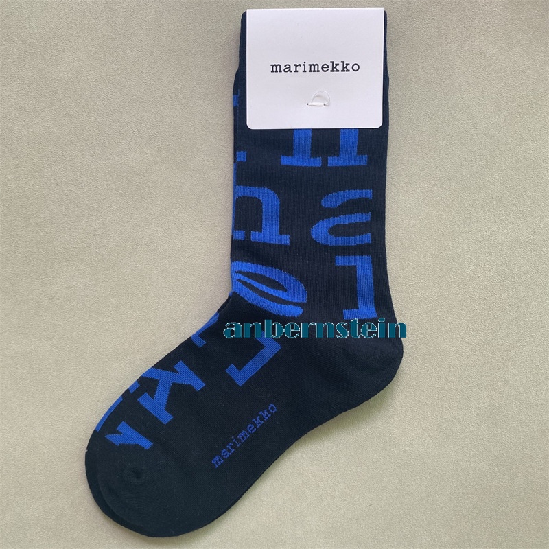 Marimekko Chaussettes Rétro Marée Saison Chaussettes Couleur Plantes et Fleurs Coton Chaussettes - Photo 40/62