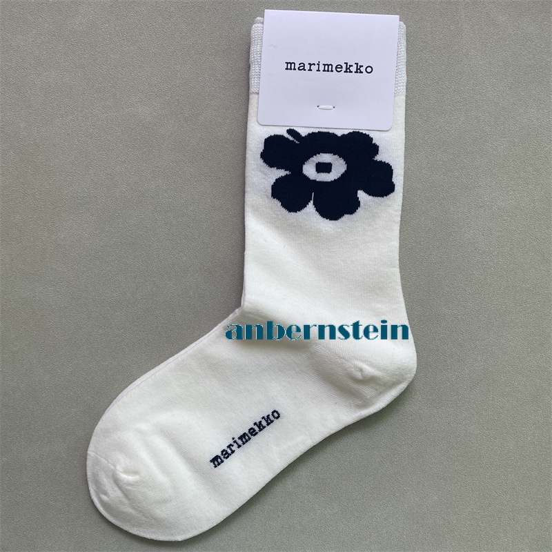 Marimekko Chaussettes Rétro Marée Saison Chaussettes Couleur Plantes et Fleurs Coton Chaussettes - Photo 44/62