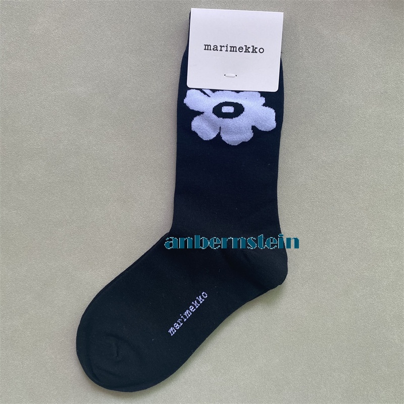 Marimekko Chaussettes Rétro Marée Saison Chaussettes Couleur Plantes et Fleurs Coton Chaussettes - Photo 46/62