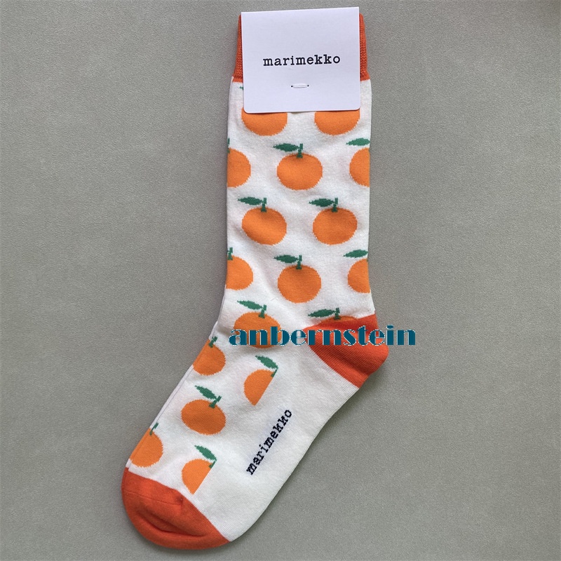 Marimekko Chaussettes Rétro Marée Saison Chaussettes Couleur Plantes et Fleurs Coton Chaussettes - Photo 49/62