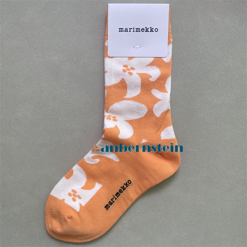 Marimekko Chaussettes Rétro Marée Saison Chaussettes Couleur Plantes et Fleurs Coton Chaussettes - Photo 51/62