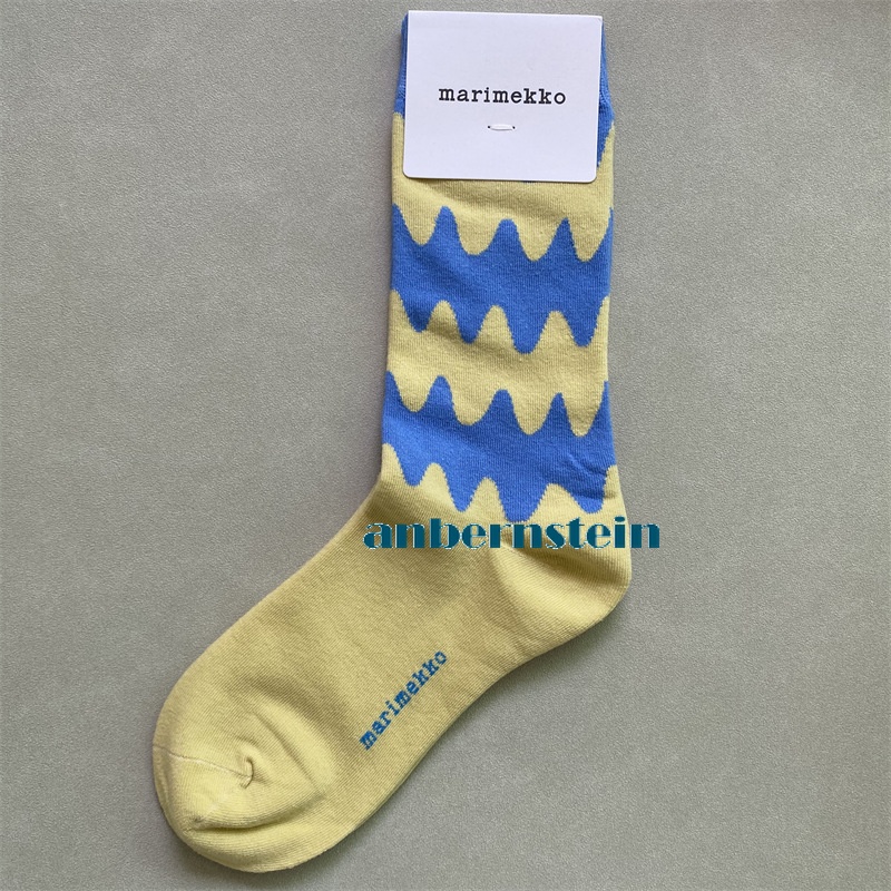 Marimekko Chaussettes Rétro Marée Saison Chaussettes Couleur Plantes et Fleurs Coton Chaussettes - Photo 57/62