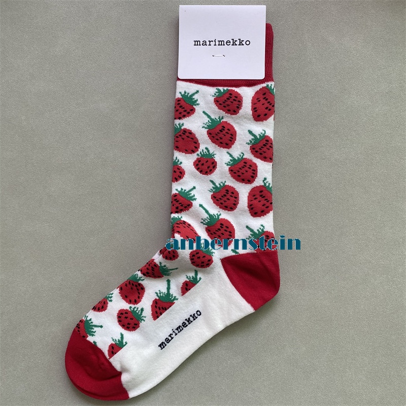 Marimekko Chaussettes Rétro Marée Saison Chaussettes Couleur Plantes et Fleurs Coton Chaussettes - Photo 59/62