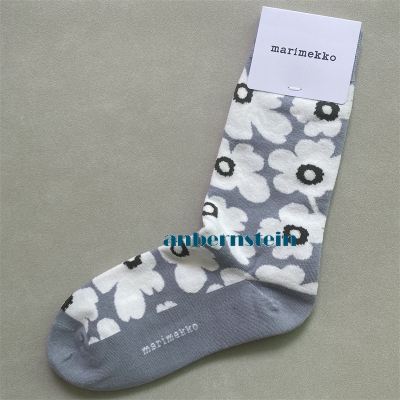 Marimekko Chaussettes Rétro Marée Saison Chaussettes Couleur Plantes et Fleurs Coton Chaussettes - Photo 62/62